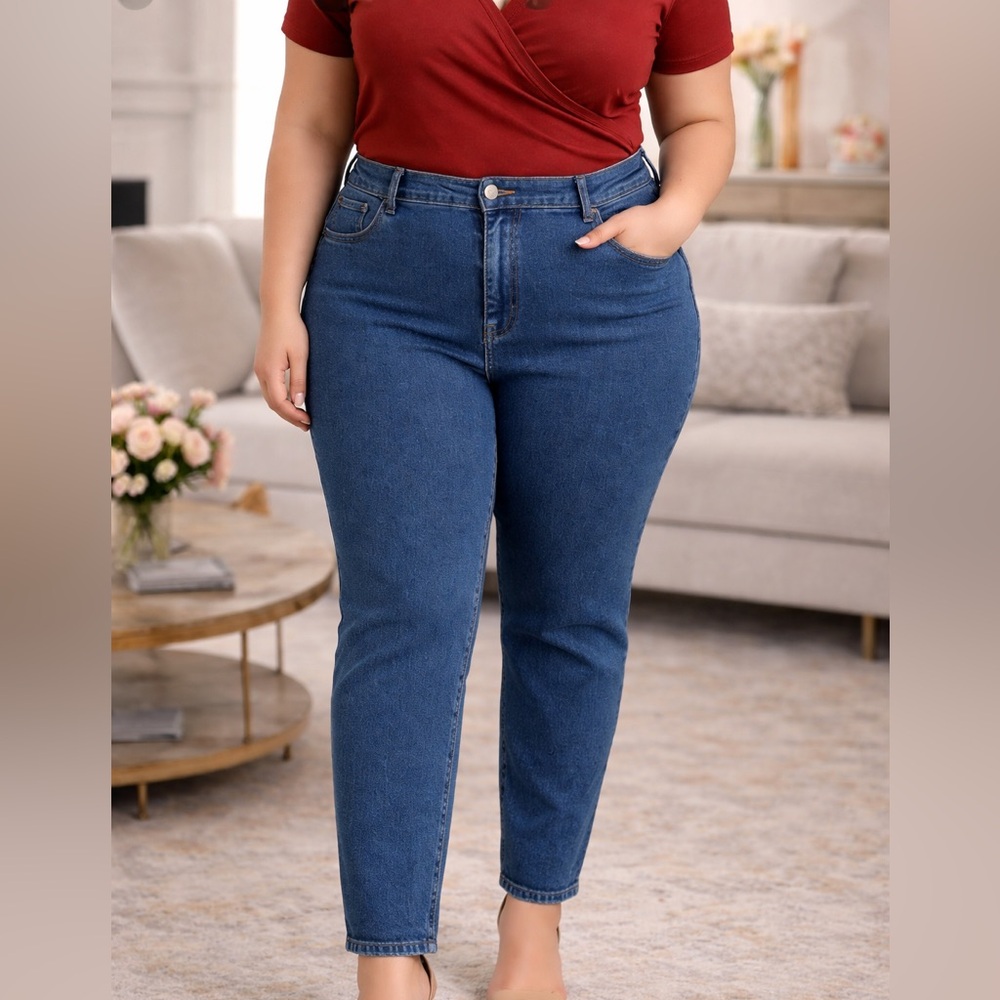 Faded Glory Medium Blue Straight Leg Jeans 24W